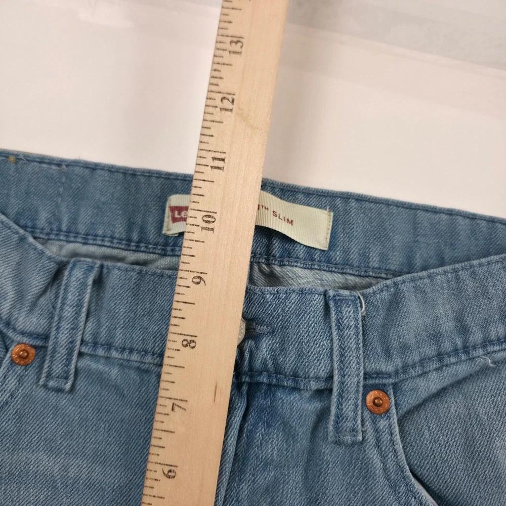 Levi's 511 Slim Jeans Boys 16 Reg Blue Light Wash Stretch Denim 28x28 9067-L3C